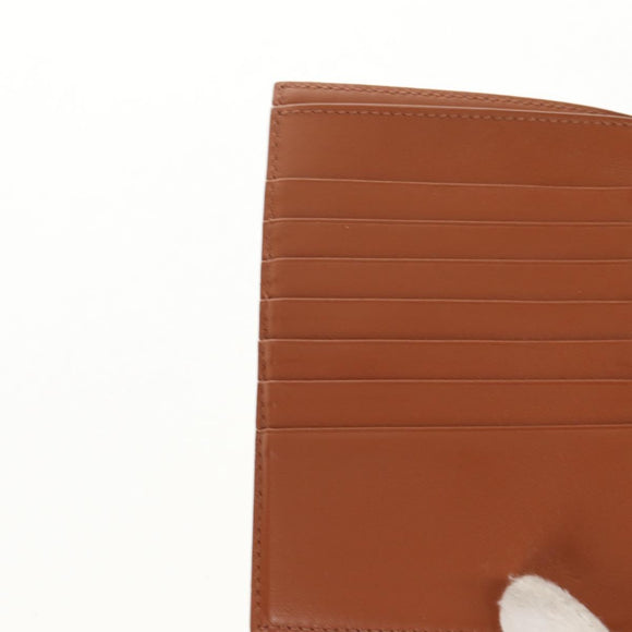 CELINE Triomphe Compact Wallet PVC White Gold Auth 155467M