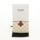 CELINE Triomphe Compact Wallet PVC White Gold Auth 155467M-24