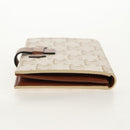 CELINE Triomphe Compact Wallet PVC White Gold Auth 155467M-4