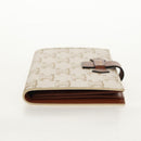 CELINE Triomphe Compact Wallet PVC White Gold Auth 155467M-5