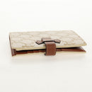CELINE Triomphe Compact Wallet PVC White Gold Auth 155467M-6