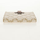 CELINE Triomphe Compact Wallet PVC White Gold Auth 155467M-7