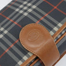 Burberrys Nova Check Shoulder Bag PVC Navy Gold Auth 155468-14