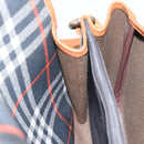 Burberrys Nova Check Shoulder Bag PVC Navy Gold Auth 155468-17