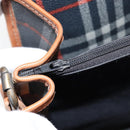 Burberrys Nova Check Shoulder Bag PVC Navy Gold Auth 155468-19