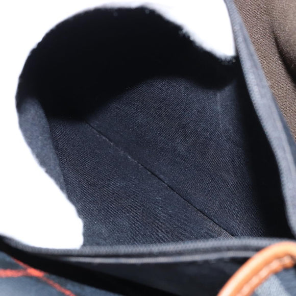 Burberrys Nova Check Shoulder Bag PVC Navy Gold Auth 155468