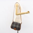 Burberrys Nova Check Shoulder Bag PVC Navy Gold Auth 155468-22