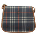 Burberrys Nova Check Shoulder Bag PVC Navy Gold Auth 155468-3