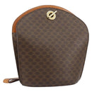 CELINE Macadam Canvas Shoulder Bag PVC Leather Brown Gold Auth 155469-1