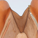 CELINE Macadam Canvas Shoulder Bag PVC Leather Brown Gold Auth 155469-18