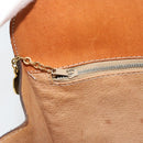 CELINE Macadam Canvas Shoulder Bag PVC Leather Brown Gold Auth 155469-19