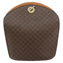 CELINE Macadam Canvas Shoulder Bag PVC Leather Brown Gold Auth 155469-2