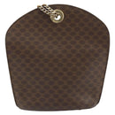 CELINE Macadam Canvas Shoulder Bag PVC Leather Brown Gold Auth 155469-3