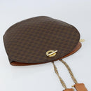 CELINE Macadam Canvas Shoulder Bag PVC Leather Brown Gold Auth 155469-6