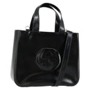 GUCCI Hand Bag Patent leather 2way Black Silver 000 2058 0504 5 Auth 155470-1