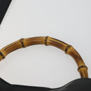GUCCI Bamboo Shoulder Bag Leather 2way Black Gold 001 1577 Auth 155471-10