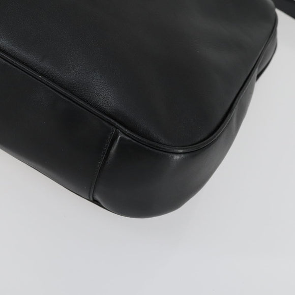 GUCCI Bamboo Shoulder Bag Leather 2way Black Gold 001 1577 Auth 155471