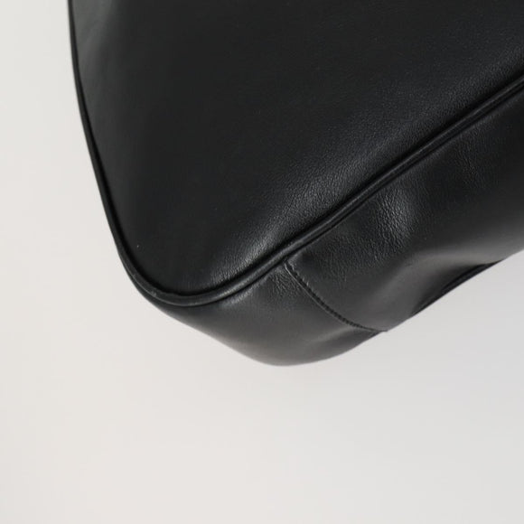 GUCCI Bamboo Shoulder Bag Leather 2way Black Gold 001 1577 Auth 155471