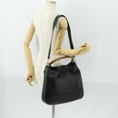 GUCCI Bamboo Shoulder Bag Leather 2way Black Gold 001 1577 Auth 155471-23
