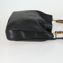 GUCCI Bamboo Shoulder Bag Leather 2way Black Gold 001 1577 Auth 155471-4