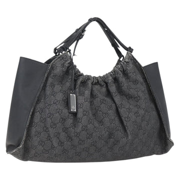 GUCCI GG Canvas Hand Bag Black 76554 Auth 155472