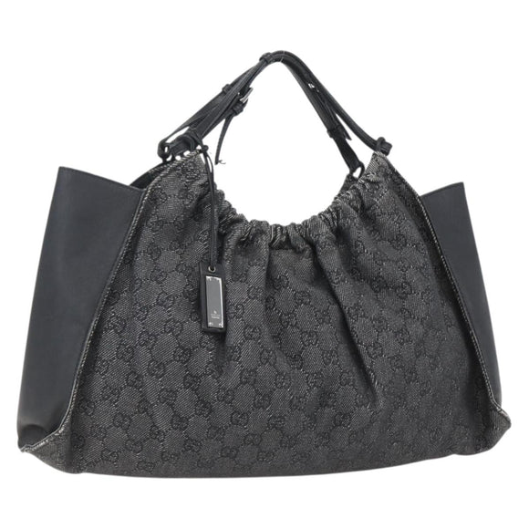 GUCCI GG Canvas Hand Bag Black 76554 Auth 155472