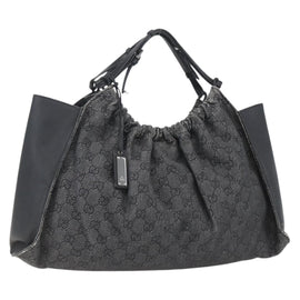 GUCCI GG Canvas Hand Bag Black 76554 Auth 155472