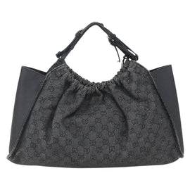 GUCCI GG Canvas Hand Bag Black 76554 Auth 155472 - 0