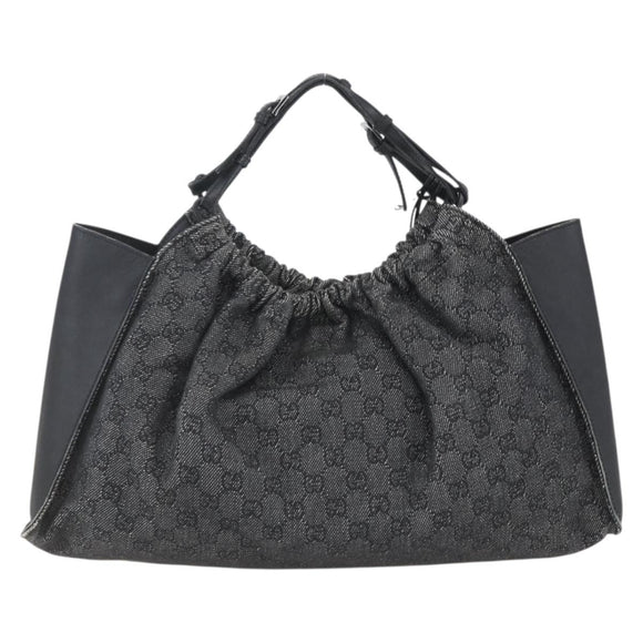 GUCCI GG Canvas Hand Bag Black 76554 Auth 155472