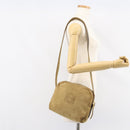 LOEWE Anagram Shoulder Bag Suede Beige Gold Auth 155473-19
