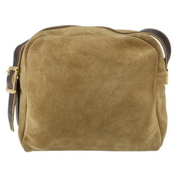 LOEWE Anagram Shoulder Bag Suede Beige Gold Auth 155473 - 0