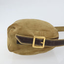 LOEWE Anagram Shoulder Bag Suede Beige Gold Auth 155473-3