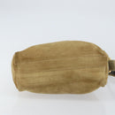 LOEWE Anagram Shoulder Bag Suede Beige Gold Auth 155473-5