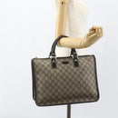 GUCCI GG Supreme Hand Bag PVC Beige Gold 190259 Auth 155475-21