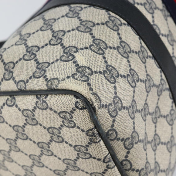 GUCCI GG Supreme Sherry Line Hand Bag PVC Navy Gold 20 001 302 Auth 155476