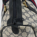 GUCCI GG Supreme Sherry Line Hand Bag PVC Navy Gold 20 001 302 Auth 155476-15