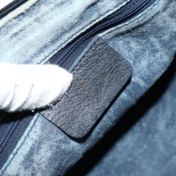 GUCCI GG Supreme Sherry Line Hand Bag PVC Navy Gold 20 001 302 Auth 155476