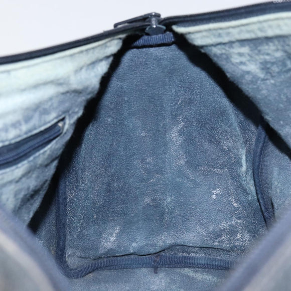 GUCCI GG Supreme Sherry Line Hand Bag PVC Navy Gold 20 001 302 Auth 155476