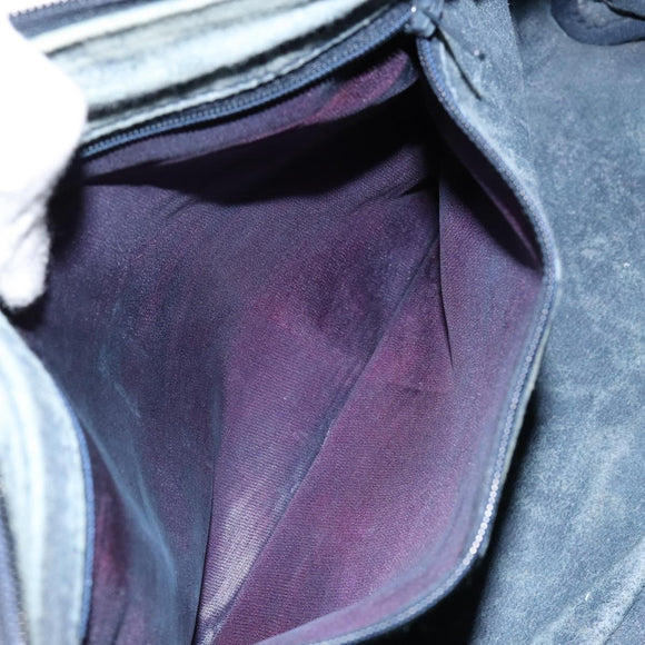 GUCCI GG Supreme Sherry Line Hand Bag PVC Navy Gold 20 001 302 Auth 155476