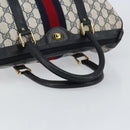 GUCCI GG Supreme Sherry Line Hand Bag PVC Navy Gold 20 001 302 Auth 155476-7