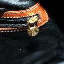 FENDI Pecan Canvas Boston Bag Black Brown gold Auth 155477-23