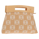 LOEWE Anagram Hand Bag Canvas Beige Gold Auth 155478V-1