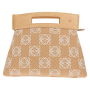 LOEWE Anagram Hand Bag Canvas Beige Gold Auth 155478V-13