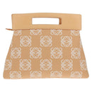 LOEWE Anagram Hand Bag Canvas Beige Gold Auth 155478V-2