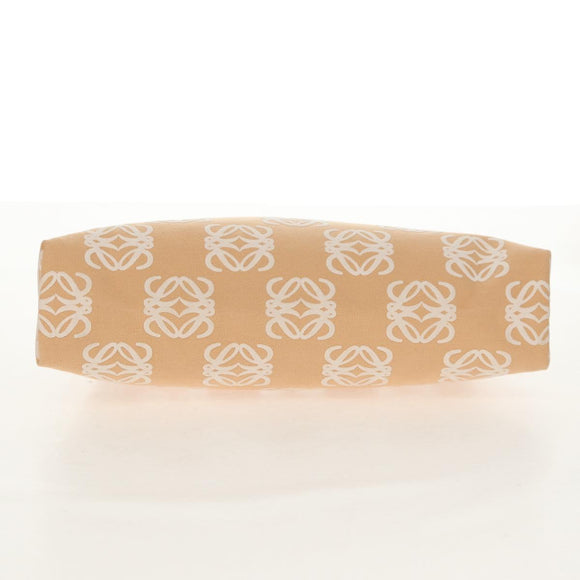 LOEWE Anagram Hand Bag Canvas Beige Gold Auth 155478V