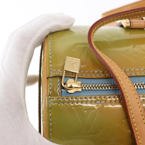 LOUIS VUITTON Monogram Vernis Bedford Hand Bag Baby Blue M91007 LV Auth 155493