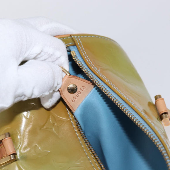LOUIS VUITTON Monogram Vernis Bedford Hand Bag Baby Blue M91007 LV Auth 155493