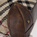 BURBERRY Nova Check Hand Bag Canvas Beige Auth 155496-11