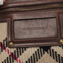 BURBERRY Nova Check Hand Bag Canvas Beige Auth 155496-15