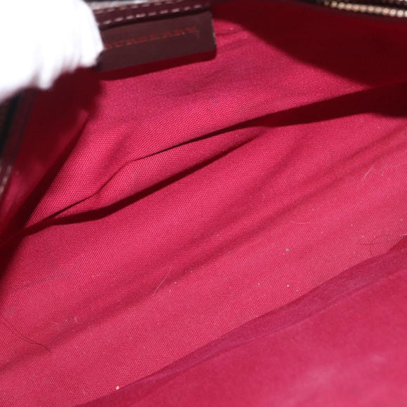 BURBERRY Nova Check Hand Bag Canvas Beige Auth 155496